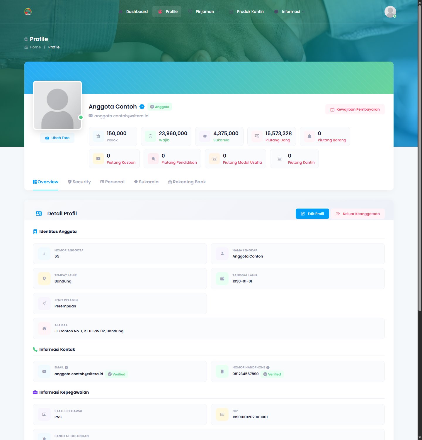 Profil — halaman overview